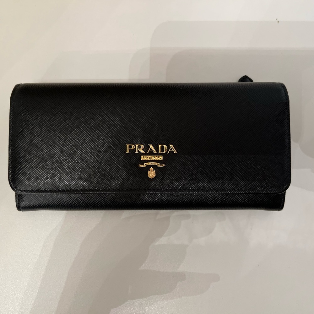 Large Saffiano Prada Leather Wallet